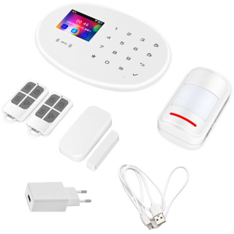 Système d'alarme 4G WiFi écran TFT alarme GSM application Tuya compatible capteurs RFID PIR (intérieur)