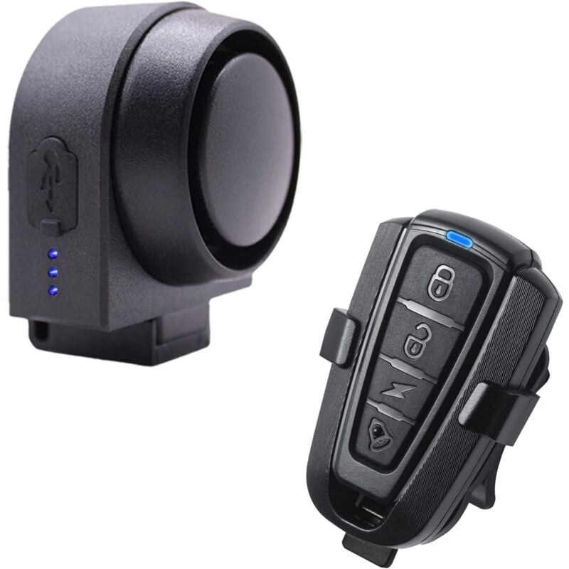KZQ - Système d'alarme antivol intelligent : alarmes avec télécommande, 115 dB usb-c rechargeable et étanche, protection de sécurité pour vélo, moto,