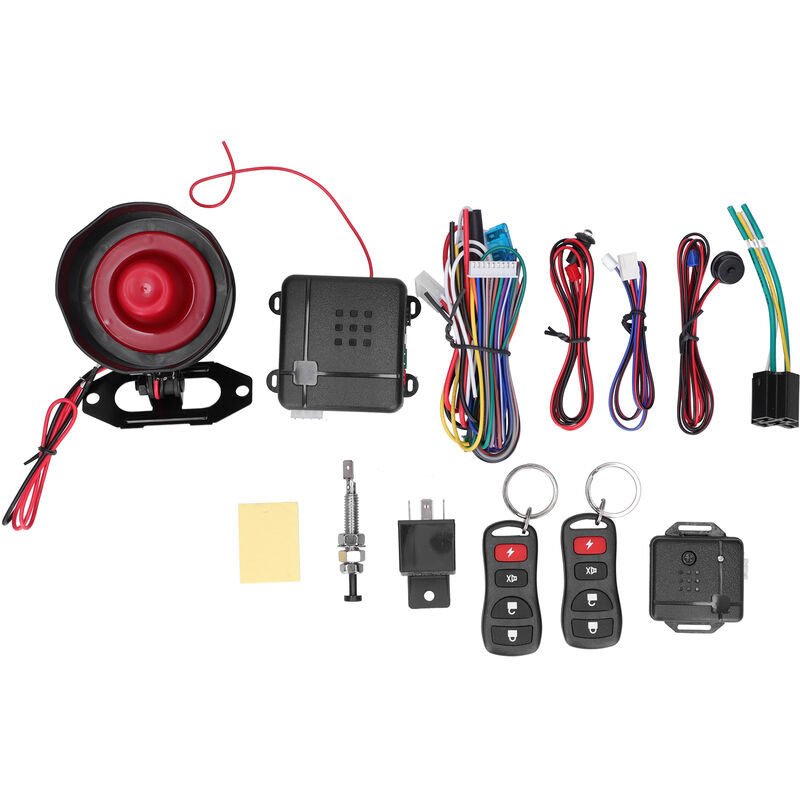 YB - Jeffergarden Système d'alarme de voiture OneWay Alerte de sécurité antivol sans clé avec capteur de choc