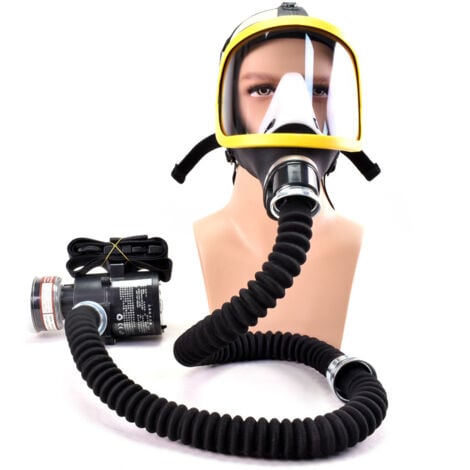 Système d'alimentation en air électrique à courant constant, respirateur contre la poussière de gaz chimique, peinture, spray de pesticides, filtre facial complet en silicone, soudage en laboratoire