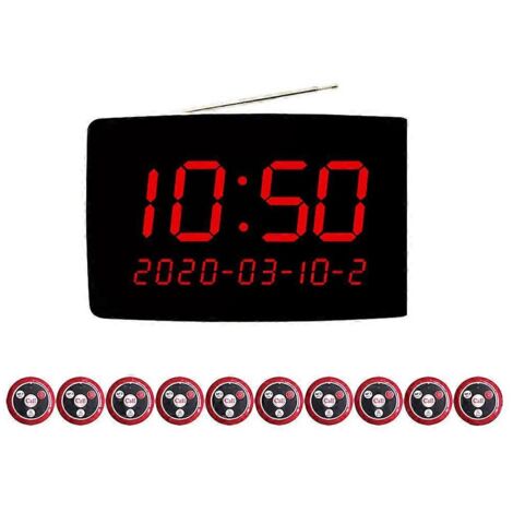 Système d'appel serveur avec bouton d'appel et affichage LED, prise UE.