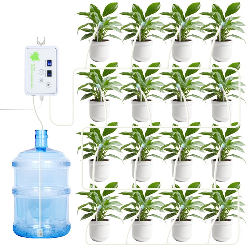 Sjlerst - Système D'arrosage Automatique D'intérieur pour 16 Plantes en Pot, 100 Modes Arrosage Kit D'irrigation Goutte à Goutte Automatique