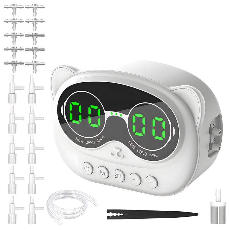 Lifcausal - Système d'arrosage automatique intelligent pour 10 plantes en pot, débit de 1 000 ml, système d'irrigation goutte à goutte étanche à