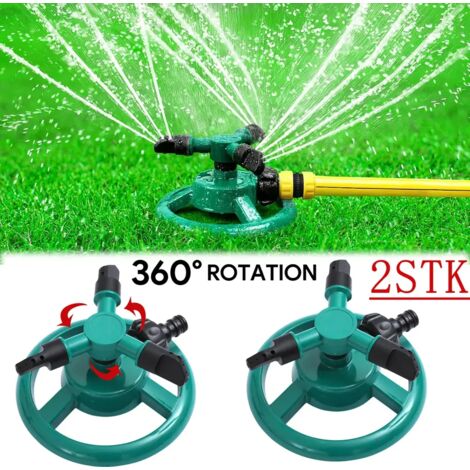 Système d'arrosage automatique pour pelouse avec 2 arroseurs rotatifs à 360° et 3 bras-AquaForge