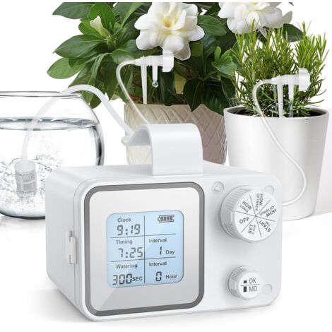 Système d'arrosage automatique pour plantes 2025 - Kit d'irrigation goutte à goutte réglable pour 15 plantes en pot - Minuteur intelligent inclus - Arroseur de jardin d'intérieur