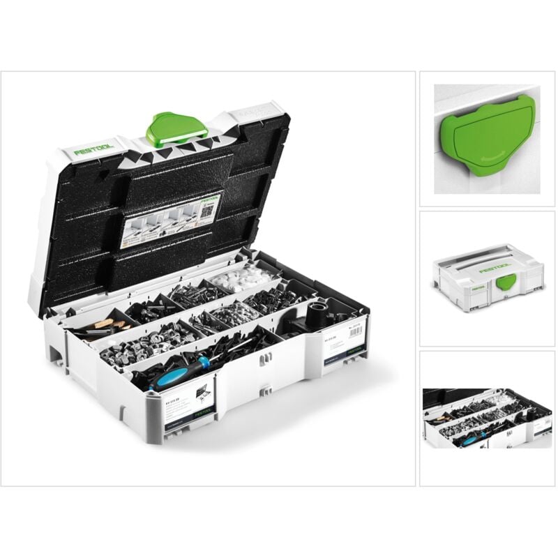 Domino Assortiment de connecteurs kv-sys D8 dans sys 1 t-loc systainer pour fraiseuses à tourillonner ( 203170 ) - Festool