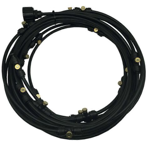 Système de brumisation 15m/18m pour jardin, brumisateur extérieur, kit de pulvérisation d’eau pour serre, humidification de patio, refroidissement terrasse - 15 mètres - Noir