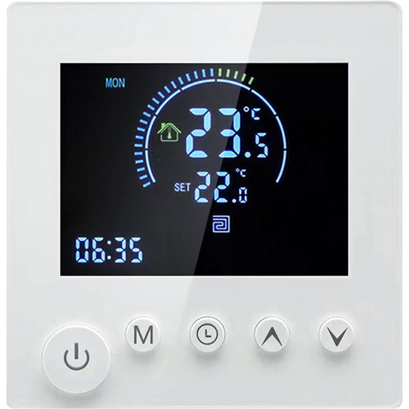 Système de chauffage au sol avec thermostat intelligent, écran lcd, 16a, 90-240V