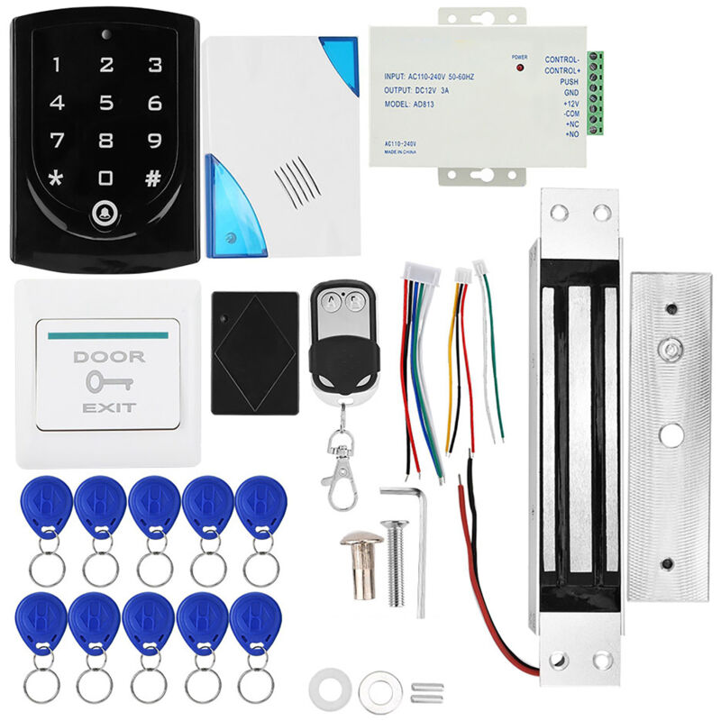 Eosnow - Decdeal Système de contrle d'accès aux portes, verrouillage magnétique 180KG, bouton de télécommande, sonnette, alimentation électrique, 10