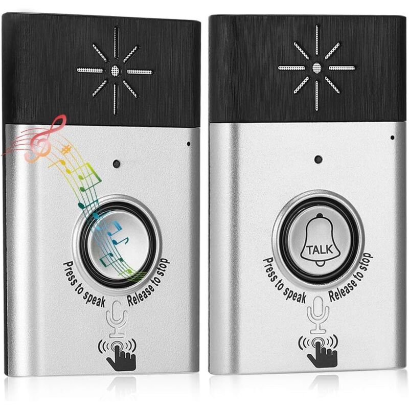 Zoternen - Interphone sans fil Sonnette de sécurité à la maison Conversation bidirectionnelle Sonnettes à la maison Kit interphone Sonnette