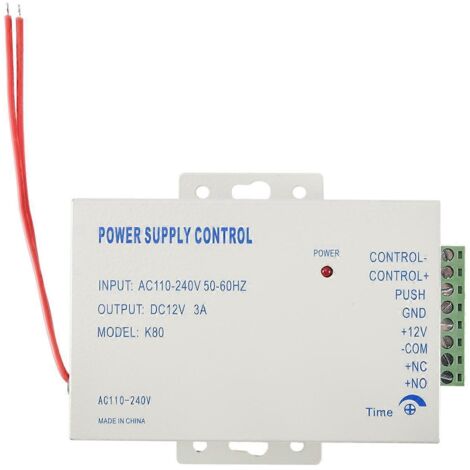 Système de contrôle d'accès K80 : alimentation électrique CC 12 V 3 A