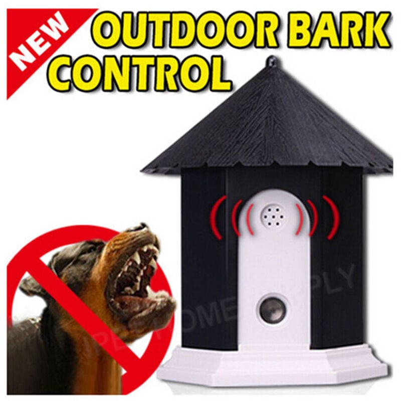 Trimec - Système de contrôle extérieur étanche Anti aboiement à ultrasons, Anti-Aboiement Enseignement Education Ultrason Dressage Dispositif Arrêter