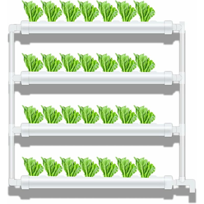 Système de culture hydroponique - Kit de culture hydroponique - 36 trous - 4 tubes en pvc - Hydroponique - Pour plantes hydroponiques - Pour légumes
