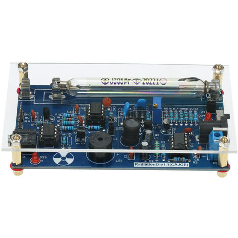 Système de détecteur de rayonnement assemblé, DIY Miller Tube Tube Détecteur de rayonnement nucléaire Geiger Counter Kit Module Module expérimental (Multicolore)