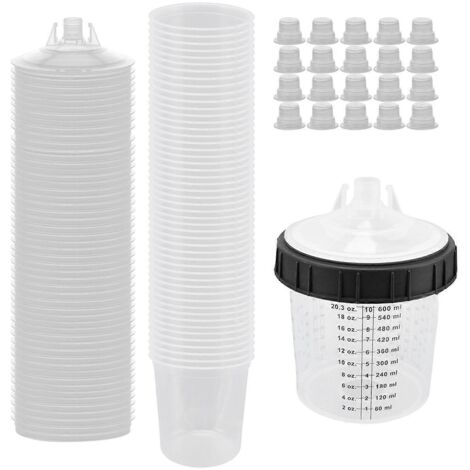 Système de doublures et de couvercles jetables pour gobelets de peinture ---