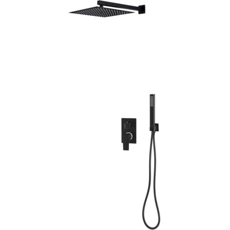 Système de douche Acier inoxydable 201 Noir vidaXL