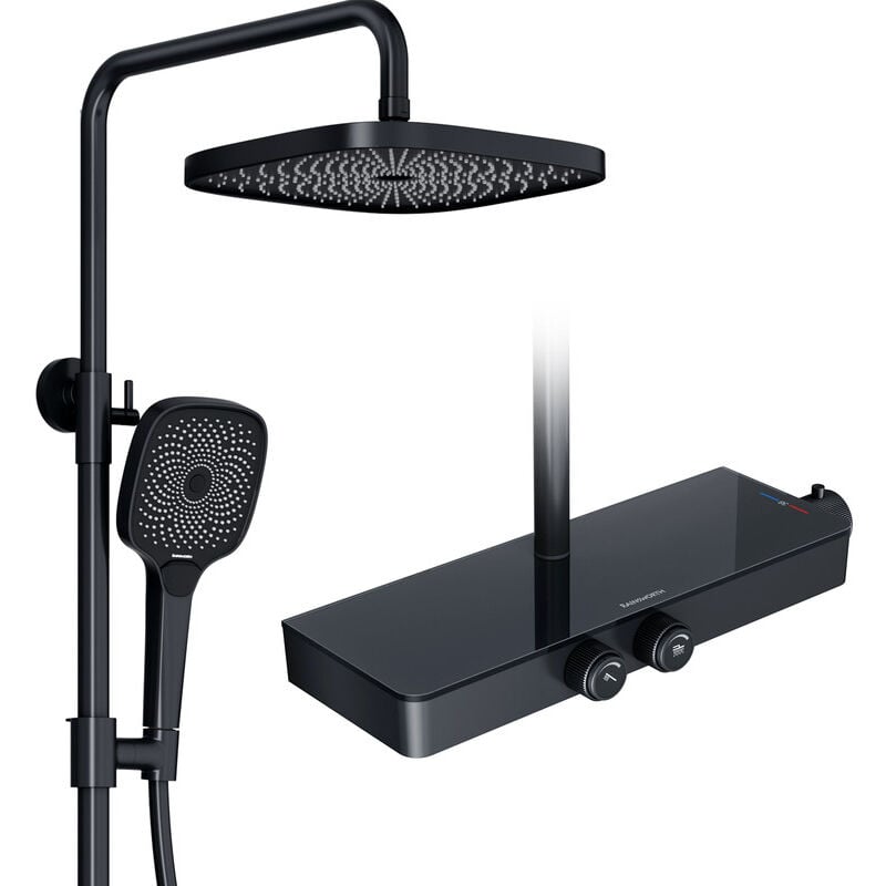 Système de douche avec thermostat et étagère en verre