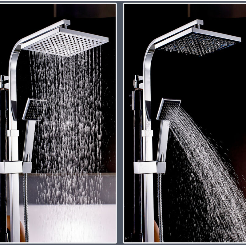 Système de Douche Carré Auralum Colonne de Douche avec Mitigeur - Thermostatique - Design Unique - Corps en Laiton