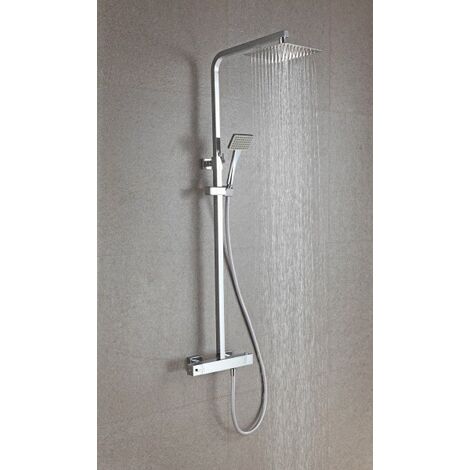 Système de douche thermostatique 3011 Basic avec douchette à main -  tête de douche carrée ou ronde sélectionnable