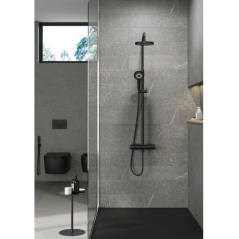 Système de douche thermostatique double Kludi 6907939-00 avec douchette à main DIVEx3S, noir mat