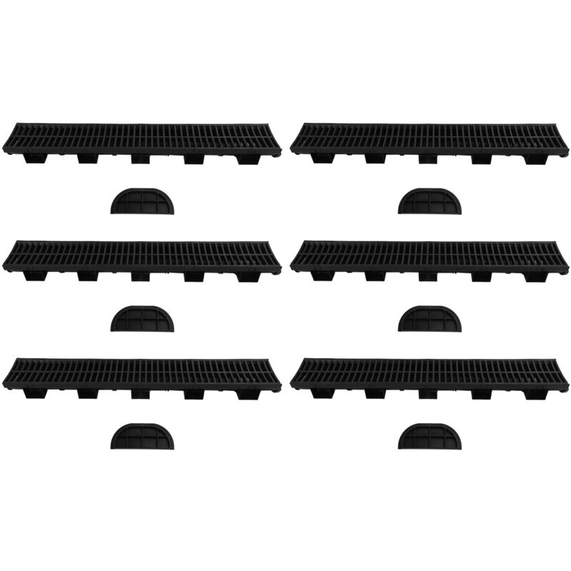 Rapanda - Système De Drainage De Tranchée, Ensemble De 6 Canaux De Drainage Anti-fuite Avec Grilles Pour Jardins, Fermes Et Terrasses