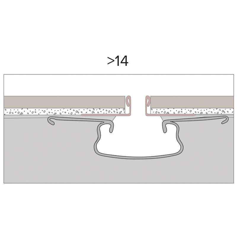Ferrari Srl - Profilé de sol à fente céramique 14 mm pour carreaux de 12 mm L2500 mm