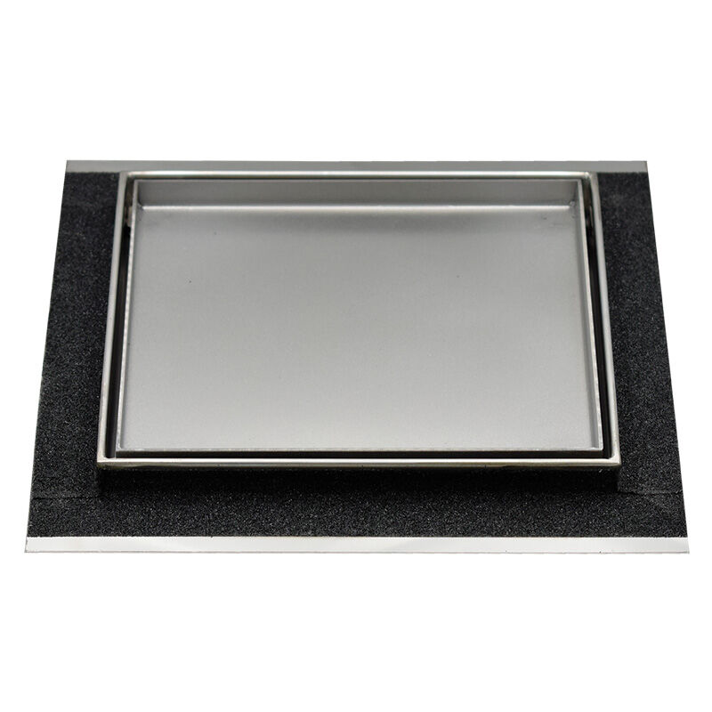 Ferrari Srl - Système de drainage en acier inoxydable style luxury line square - tilable manhole cover luxury quad.200x200 full stainless stee