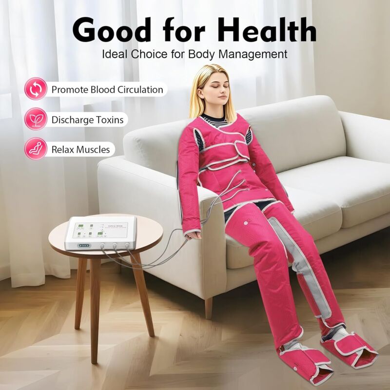 Système de drainage lymphatique, masseur d'air 600 W, appareil lymphatique, masseur, jambes, pieds, taille, bras, perte de poids, appareil