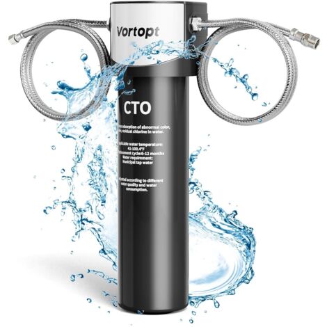 Système de filtration d'eau sous évier Q5-UF-M, certifié NSF/ANSI 42, débit élevé de 28 000 gallons, réduit le PFOA/PFOA, le chlore et les odeurs, se connecte directement au robinet de cuisine (noir -