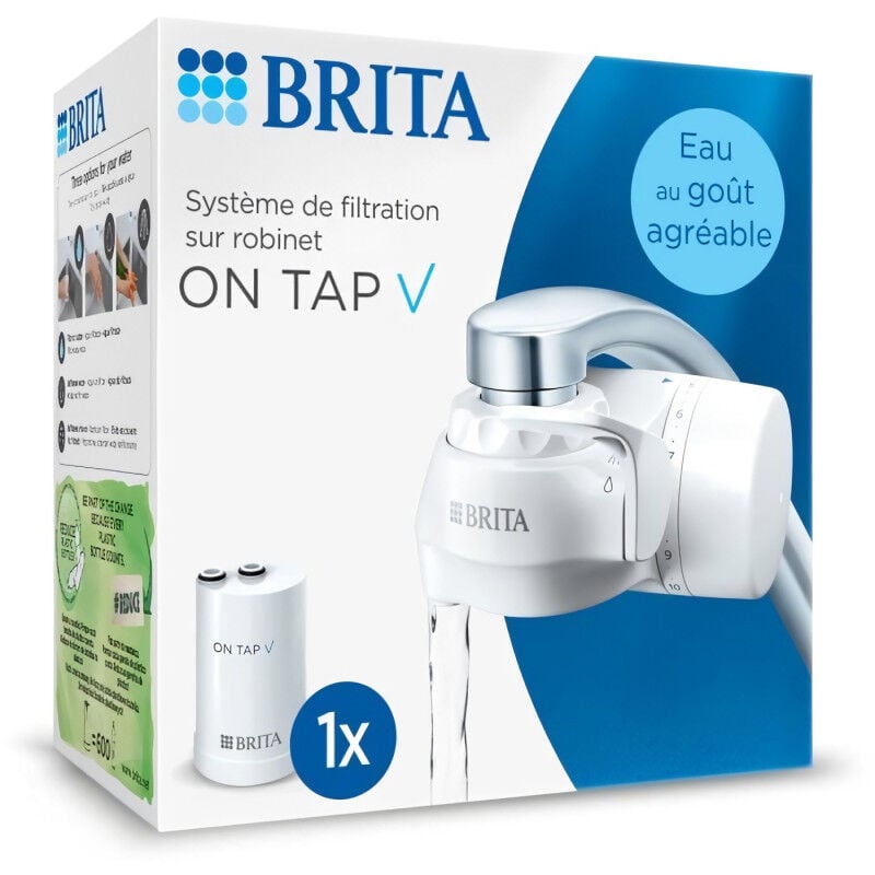 Systeme de filtration sur robinet Brita on tap v - 600 l d'eau filtrée / 4 mois - 3 modes d'utilisations - 5 adaptateurs …