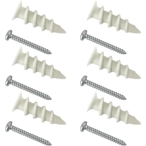 Système de Fixation Pour Cloisons en Placoplâtre Chevilles Auto-Perforantes Kit de 20 Pièces (En Nylon 38mm)