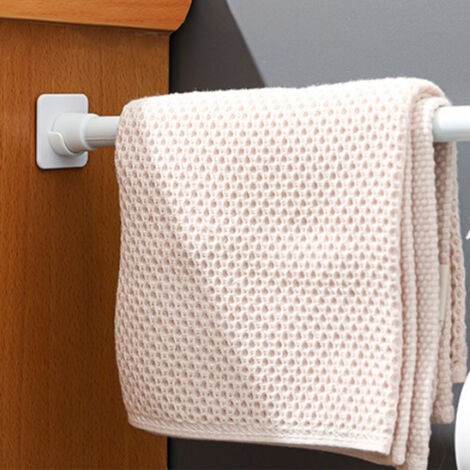 [Système de Fixation pour Tringle de Rideau] + Support Adhésif Stable pour Tringle Telescopique - 2 Pièces - Installation Sans Perçage + Traceless + Plastique Solide
