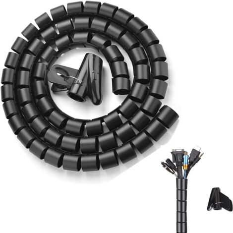 Système de gestion des câbles, attache-câble spirale 22 mm x 3 m, protection de câble flexible à monter soi-même