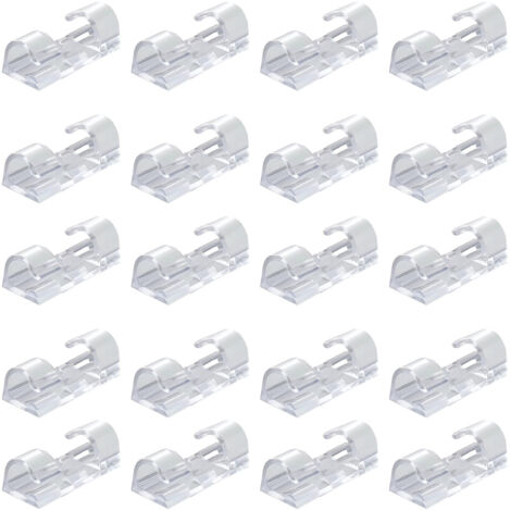 Système de gestion des câbles, clips de câbles auto-adhésifs, conception compacte, transparent, matériau PP écologique, adhésif puissant pour une fixation fiable-AquaForge