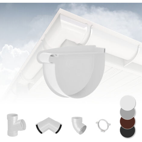 RAINWAY S Kit Complet Gouttières PVC 8m Anthracite - Pour Toits Jusqu'à 100m²