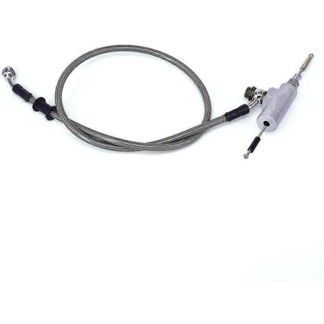 Système de maître-cylindre d'embrayage hydraulique universel M10 pour moto avec flexible de frein de 1200 mm et tuyau d'huile pour pit bike/dirt bike - kit argenté