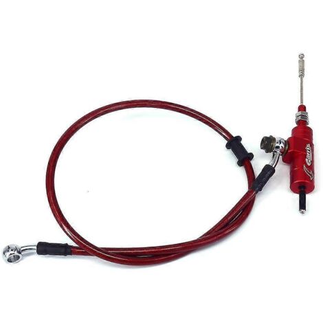Système de maître-cylindre d'embrayage hydraulique universel M10 pour moto avec flexible de frein de 1200 mm et tuyau d'huile pour pit bike/dirt bike - kit rouge