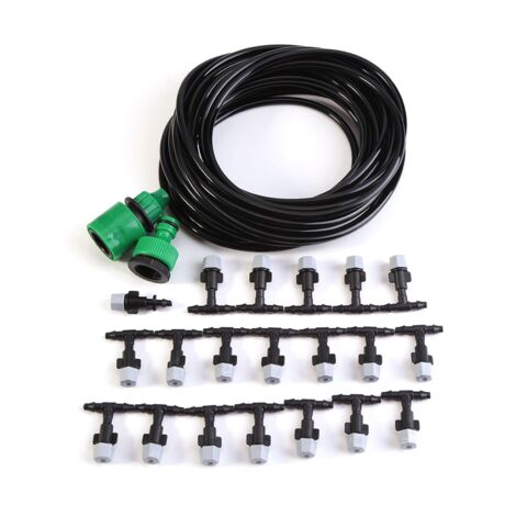 Système de micro-irrigation pour jardin et terrasse de 10 m avec tuyau d'arrosage et buse de brumisation-AquaForge