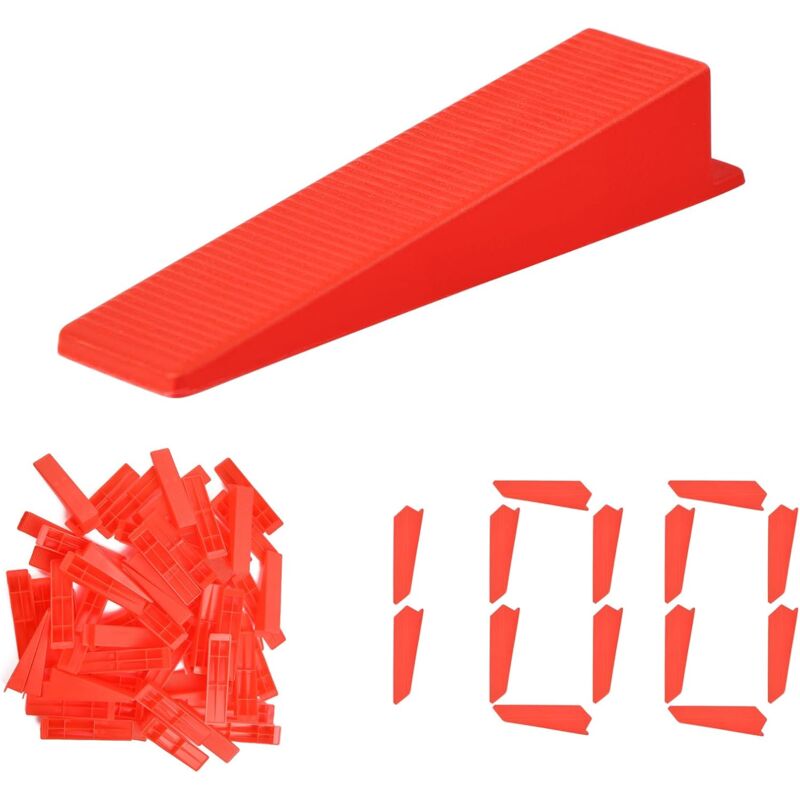 Roleader - Système de Nivellement Carrelage, 100 Pièces Cale réutilisables Autonivelant, Cales de serrage pour Carrelage, Outil Niveleur du Carreleur