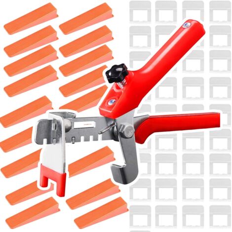 Système de Nivellement pour Carrelage avec 1 Pince 400 Clips 3mm 100 Cales Réutilisable pour la Pose de