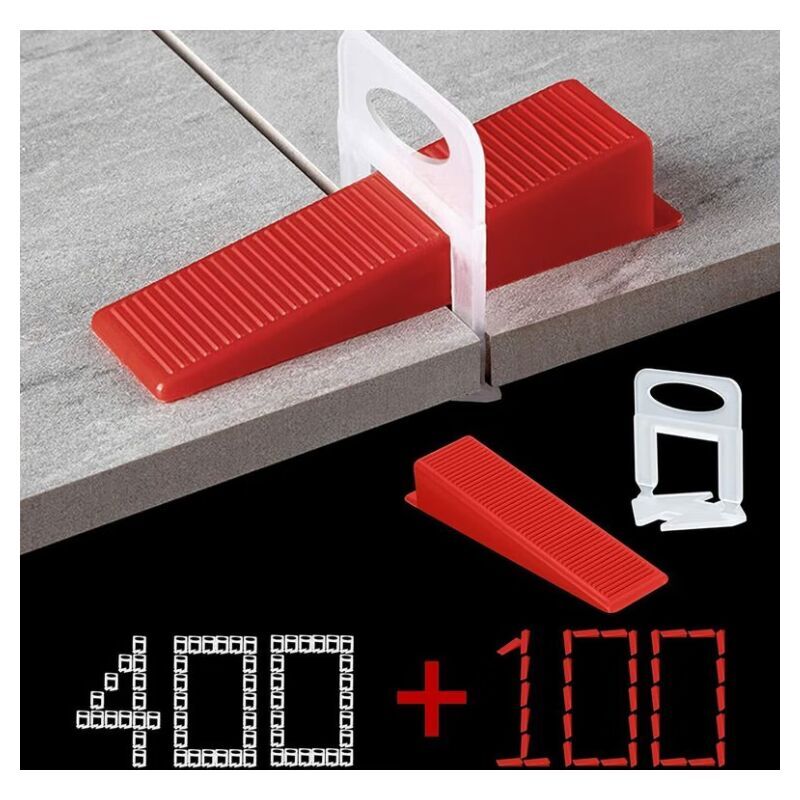 Ikodm - Système de nivment de carrelage de1.5mm de largeur de joint, 400 languettes de traction,100 pièces Cales réutilisables Ensemble,Système de