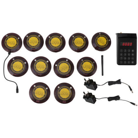 Système de Pagers pour Restaurant avec 10 Pagers et Émetteur à Clavier - Prise UK 100-240V pour Café et Food Truck