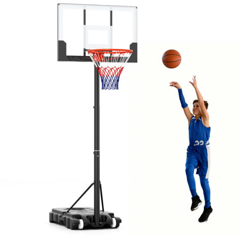 Système de Panier de Basketball Réglable (100 -212 CM) pour Enfants Mobile, avec Panneau Arrière Résistant aux Chocs, Base Remplissable