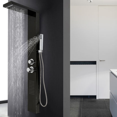 Système de panneau de douche 1547130cm noir
