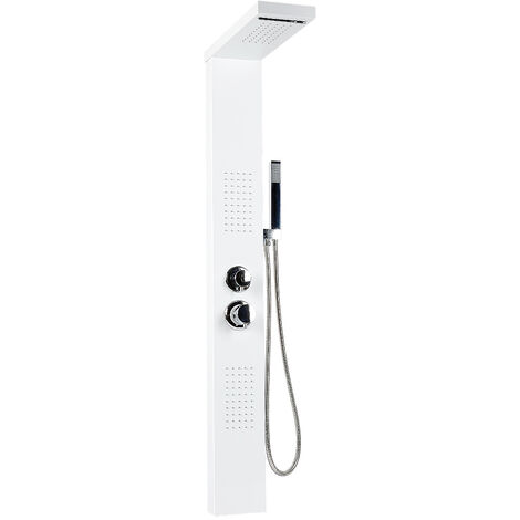 Système de panneau de douche Acier inoxydable Colonne de douche Blanc
