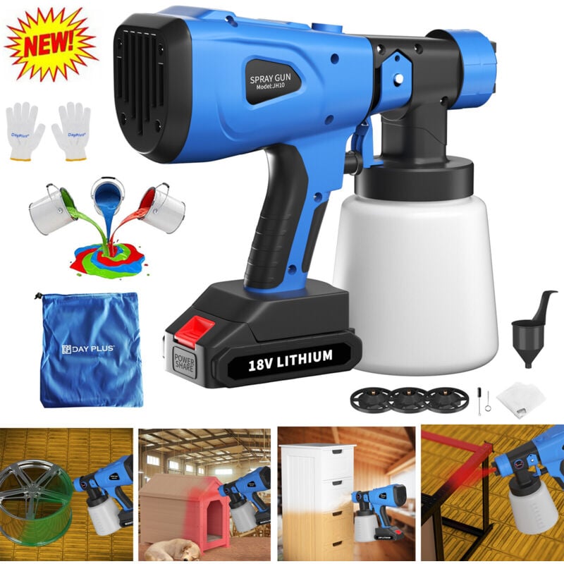 Système de peinture à batterie au lithium pistolet à peinture électrique 1000 ml pour rénovation