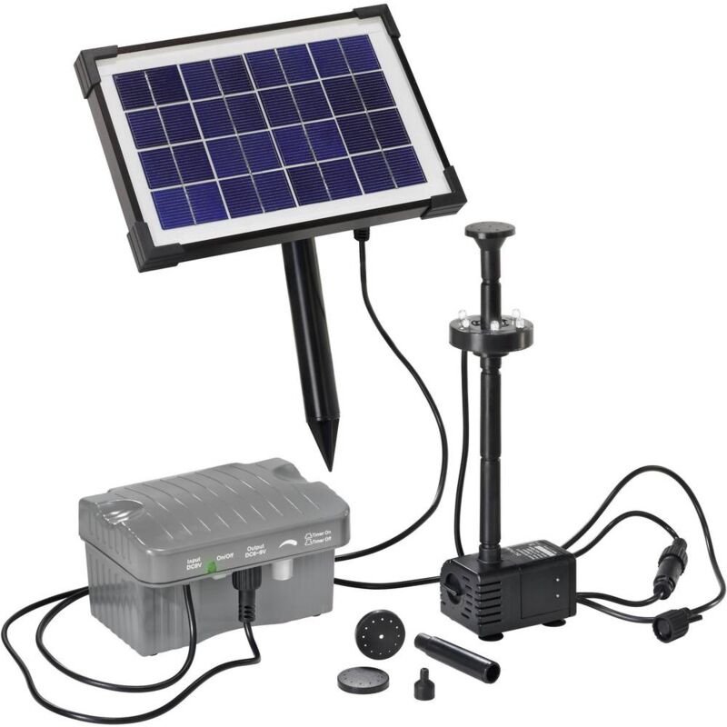 Set pompe solaire Esotec 101775 avec éclairage, avec batterie de stockage