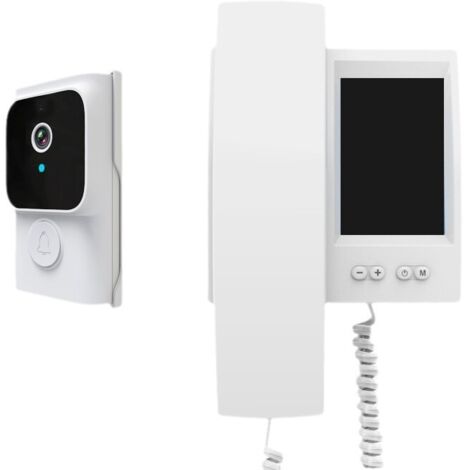 Système de porte vidéo de 3,5 pouces, écran IPS sans fil, avec caméra de porte, téléphone portable, interphone sans fil, interphone infrarouge, vision nocturne, intercom à 2 voie, blanc