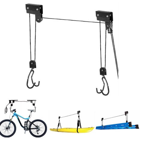 KKMOON Système de poulie pour élévateur de bicyclette pour garage, Capacité de poids 60 kg