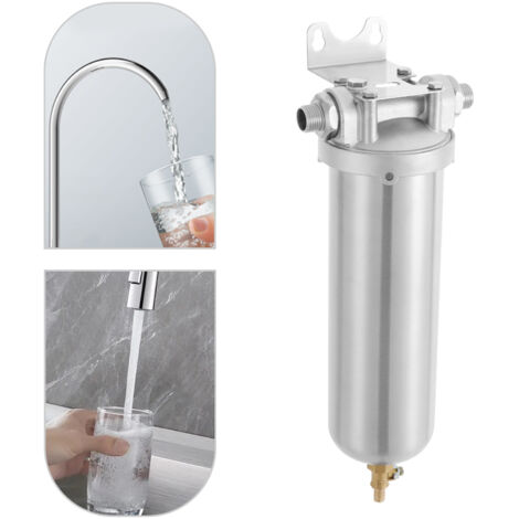 Système de purification d'eau sous évier Capacité de 8 000 litres Filtre à eau haute capacité Système de filtration sous évier en acier inoxydable à 5+1 niveaux pour l'eau potable Élimine efficacement